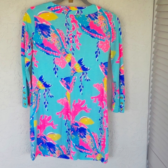 Lilly Pulitzer Shorely Blue Sandstorm Riva Dress Size Extra Small EUC - Picture 3 of 12